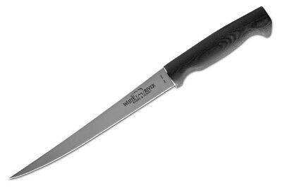 White River 8" Traditional Fillet Knife Steel Blade Black Canvas Micarta