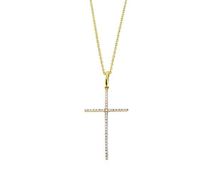 gold and diamond cross pendant