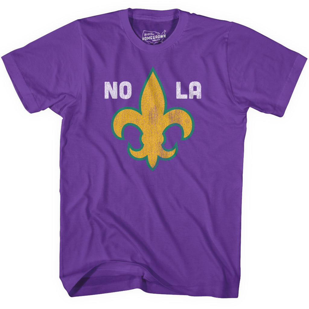 B&B Dry Goods Homegrown Louisiana Mardi Gras NOLA Fleur De Lis T-Shirt ...