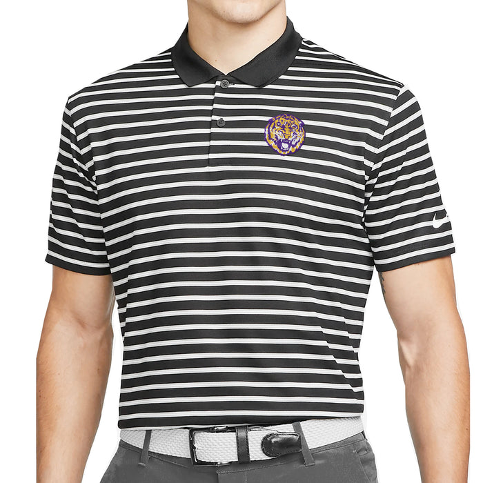 LSU Nike Golf Round Vault Victory Stripe Polo — Bengals & Bandits