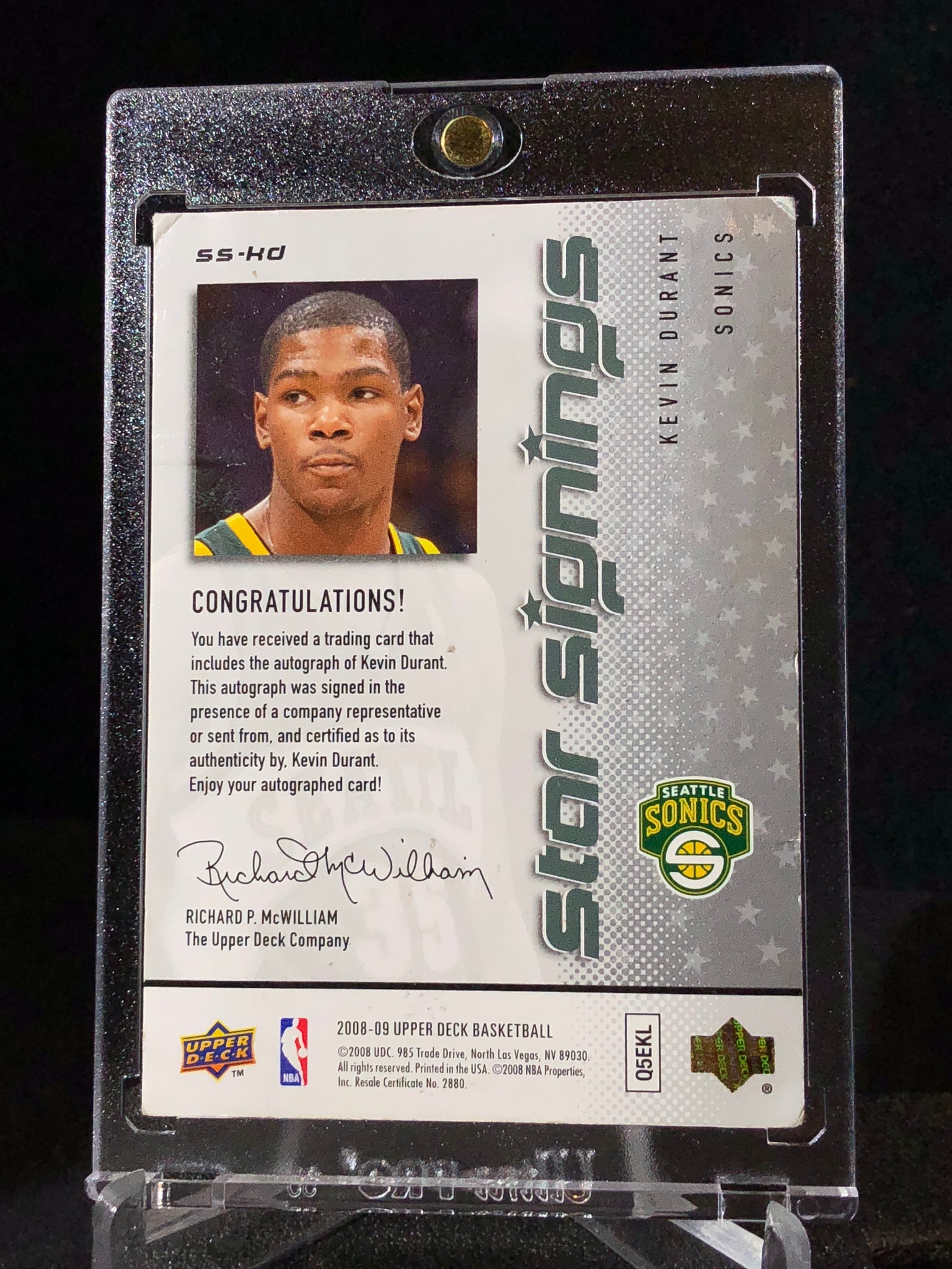 Kevin Durant 2008-09 Upper Deck Star Signings – Basketball Card Guy