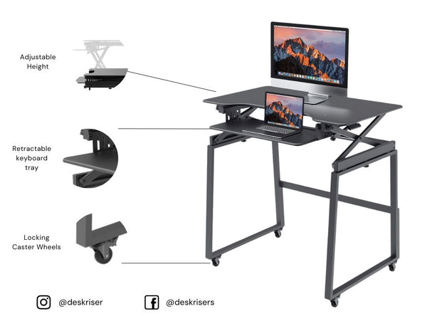 Mobile Grande - Mobile Standing Desk from Desk Riser