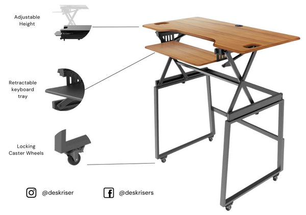 Mobile Extra Grande - Teak - Mobile Standing Desk