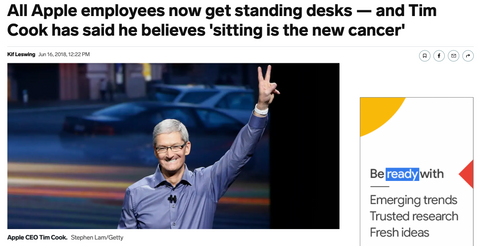Apple Gets Standing Desks for Employees