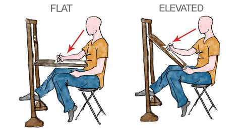 Drafting Table Tilted vs Flat Surface