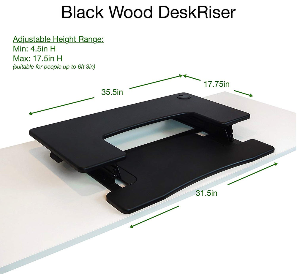 Black Wood Desk Riser DeskRiser.com