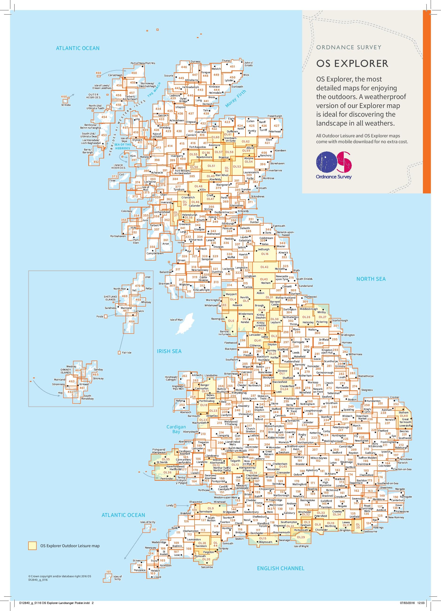 Ordnance Survey - cartes Explorer