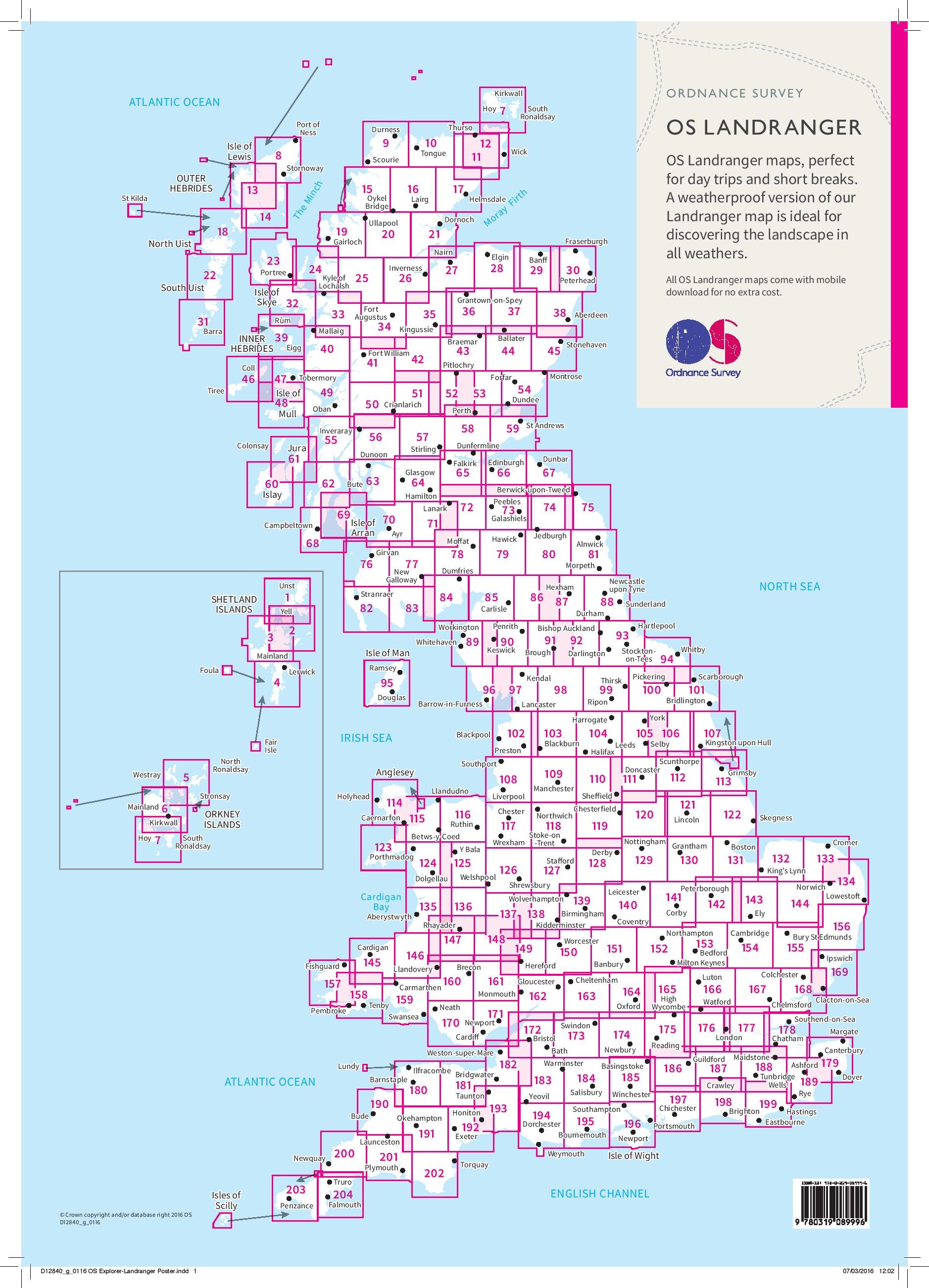 Ordnance Survey- cartes Landranger