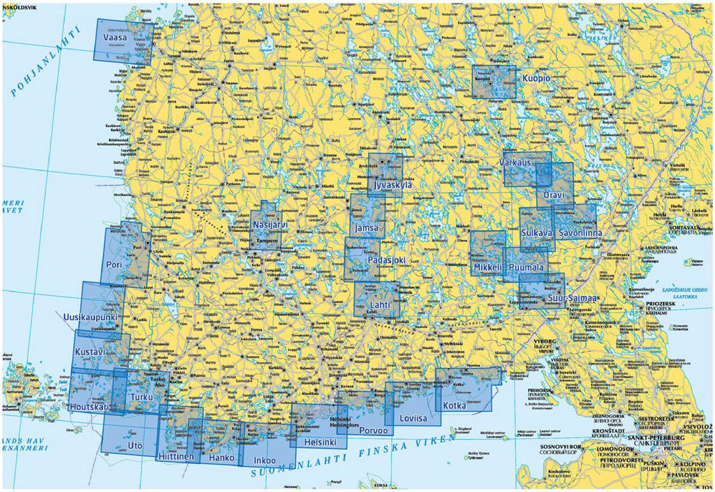 tableau d'assemblage - cartes de navigation Finlande