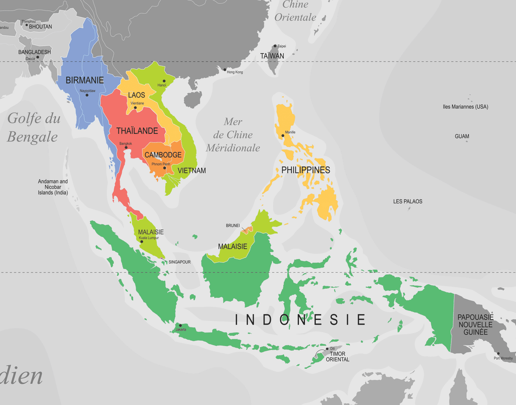 carte asie du sud