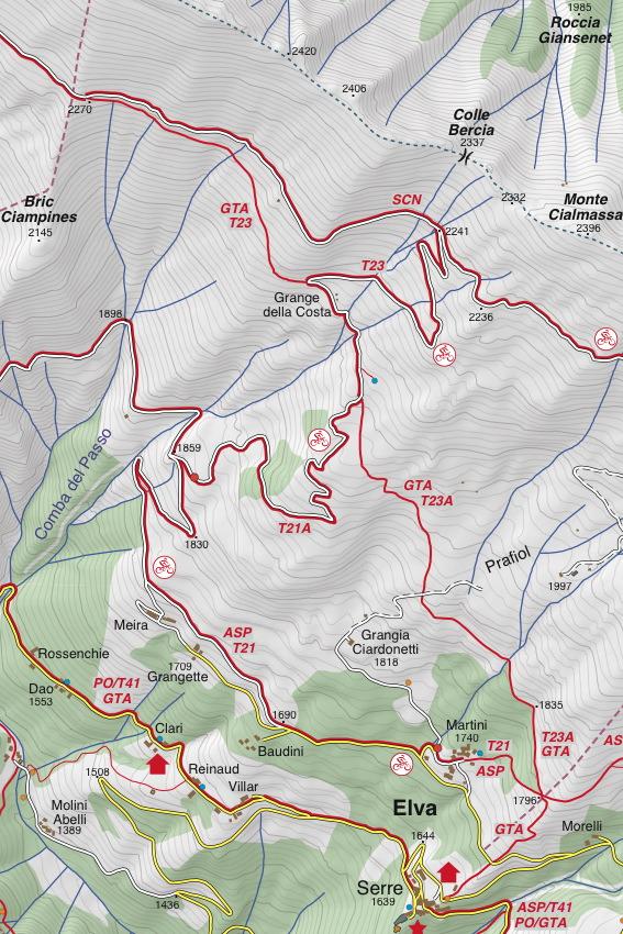 Carte de randonnée n° 25-11 - Alta Valle Maira | Fraternali - 1/25 000