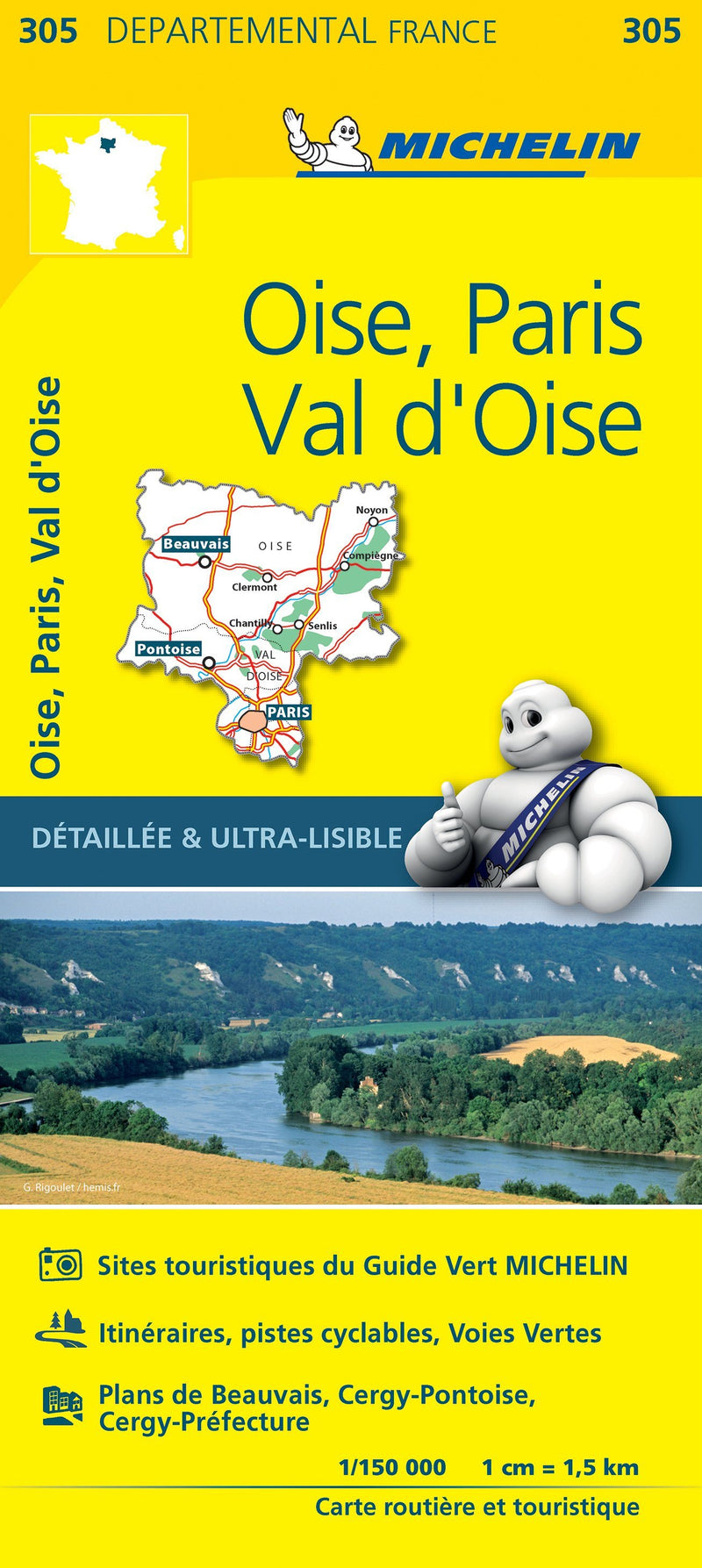 Carte Departementale N 305 Oise Paris Val D Oise Michelin La Compagnie Des Cartes Le Voyage Et La Randonnee