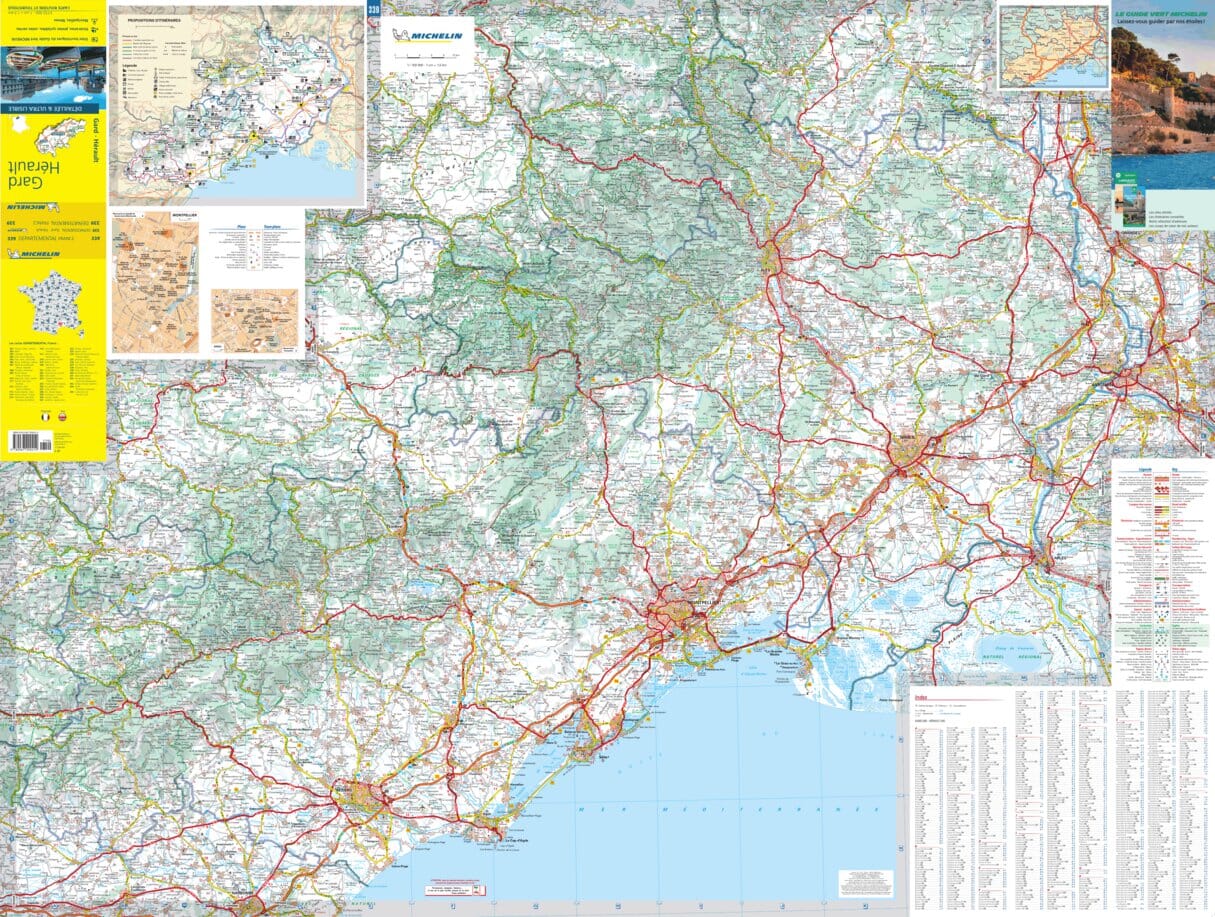 Departmental Map # 339 - Gard & Hérault | Michelin (French) – Maps ...