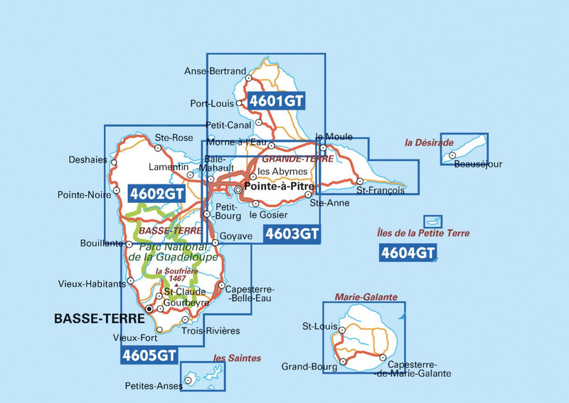 Carte Ign Top 25 N 4605 Gt Basse Terre La Souffriere Les Saintes La Compagnie Des Cartes Le Voyage Et La Randonnee