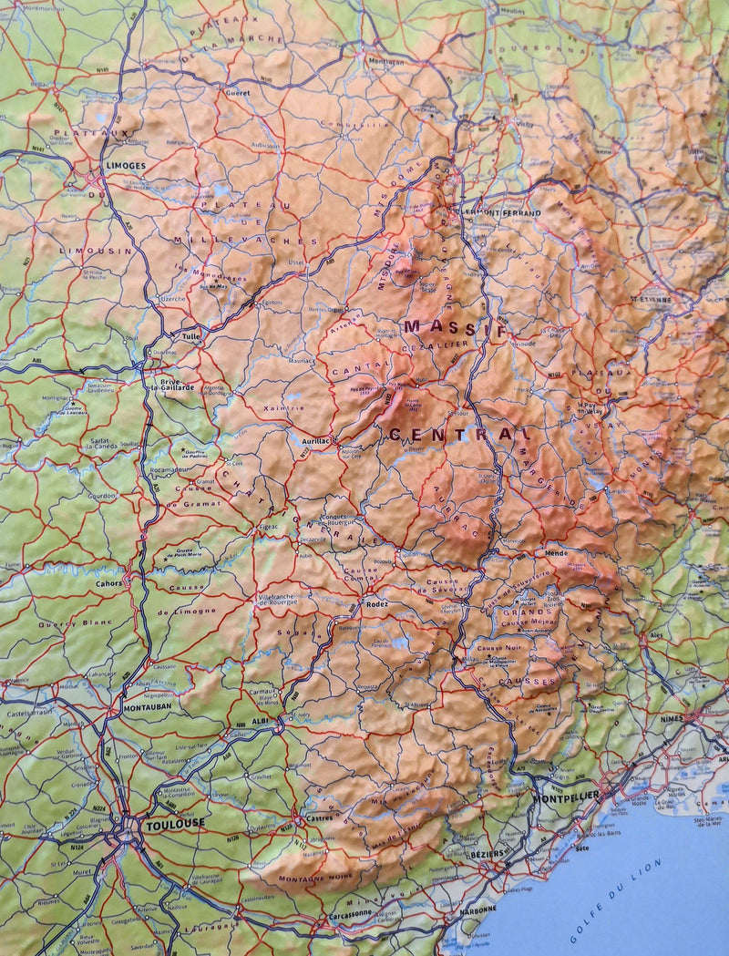 Carte Murale En Relief France 92 X 102 Cm Ign La Compagnie Des Cartes Le Voyage Et La 8037