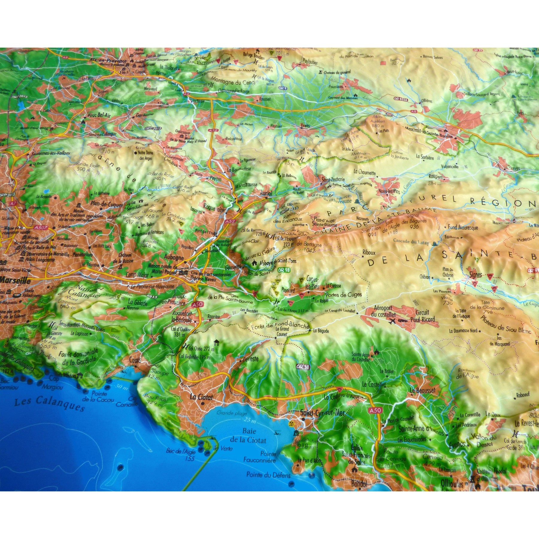 Wall Map Sainte Victoire And Sainte Baume 41 Cm X 61 Cm 3d Map Fr La Compagnie Des Cartes 2006