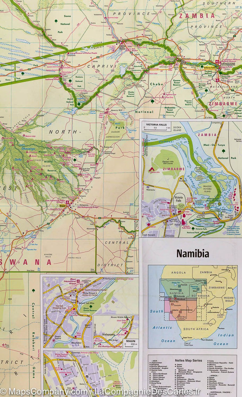 Carte routière imperméable - Namibie & Botswana | Nelles Map – La