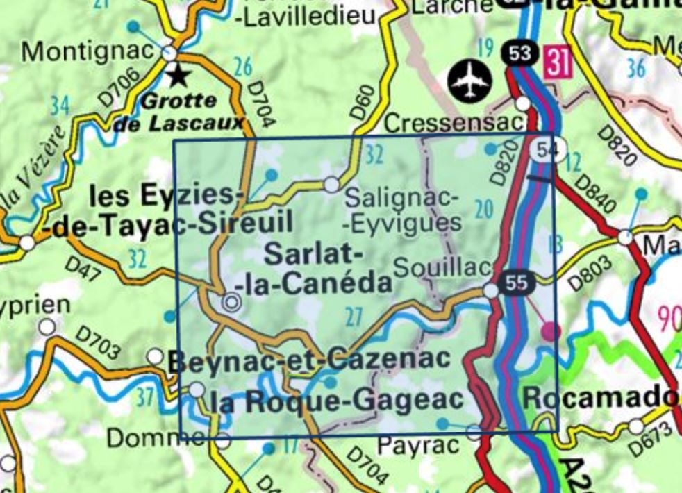 Carte Top 25 N 2036 Et Sarlat Souillac Vallee De La Dordogne Ig La Compagnie Des Cartes Le Voyage Et La Randonnee