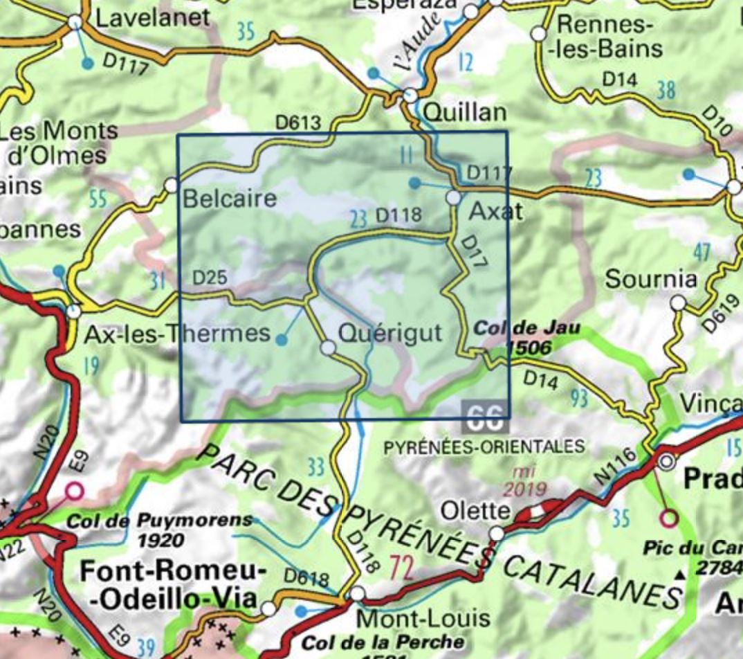 Carte Top 25 N 2248 Et Axat Querigut Gorges De L Aude Pyrenees La Compagnie Des Cartes Le Voyage Et La Randonnee