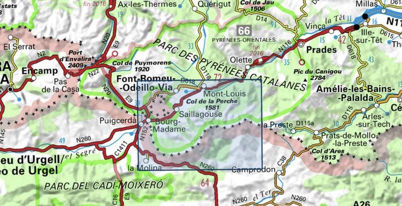 Carte Top 25 N 2250 Et Bourg Madame Mont Louis Col De La Perche La Compagnie Des Cartes Le Voyage Et La Randonnee