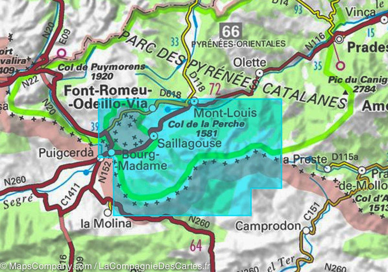 Carte Top 25 N 2250 Etr Resistante Bourg Madame Mont Louis Col La Compagnie Des Cartes Le Voyage Et La Randonnee