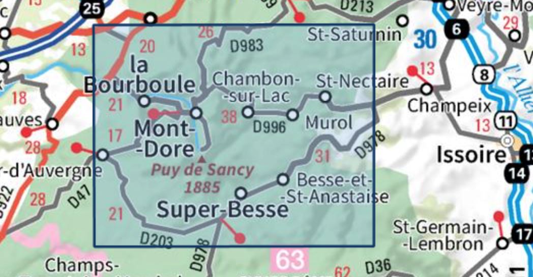 Carte Top 25 N 2432 Et Massif Du Sancy Massif Central Ign La Compagnie Des Cartes Le Voyage Et La Randonnee