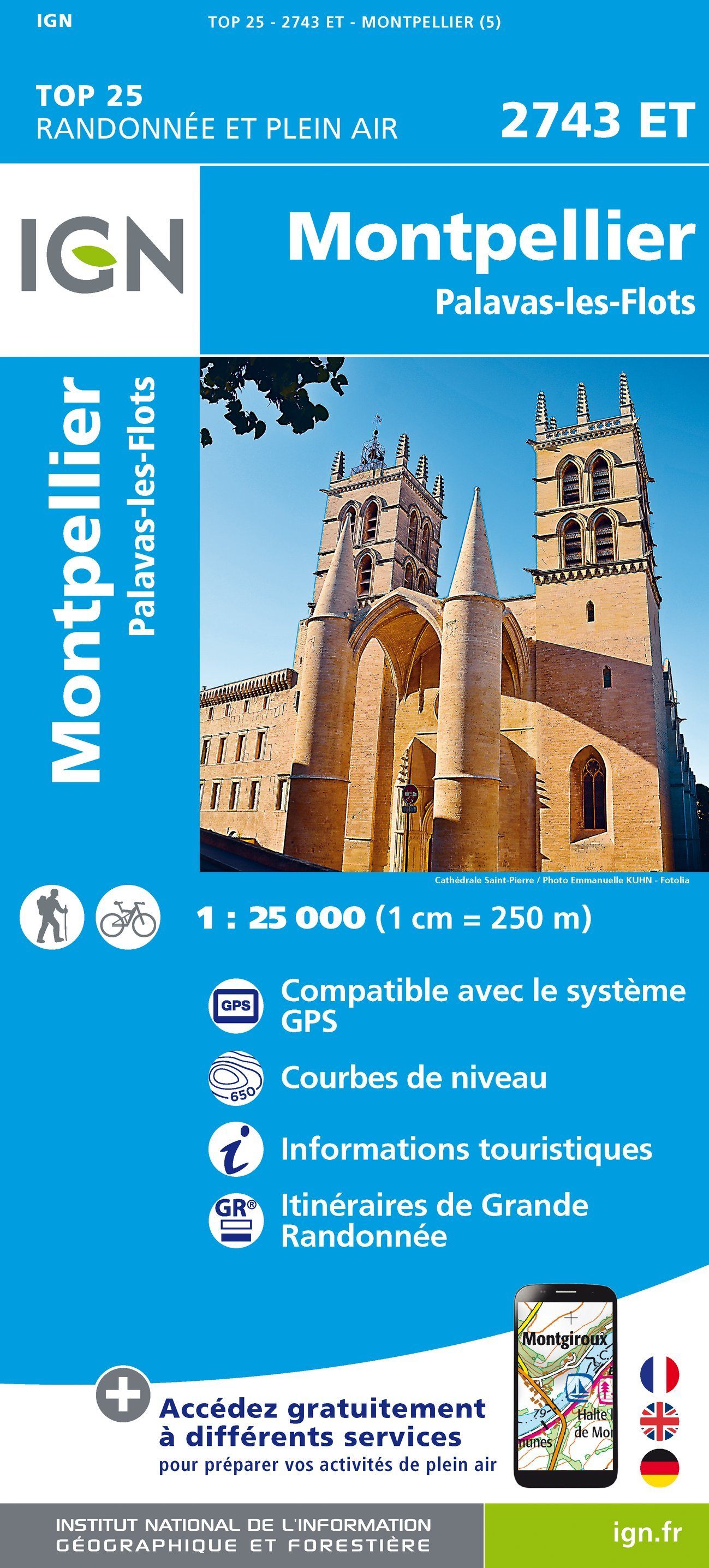 Carte Top 25 N 2743 Et Montpellier Palavas Les Flots Ign La Compagnie Des Cartes Le Voyage Et La Randonnee