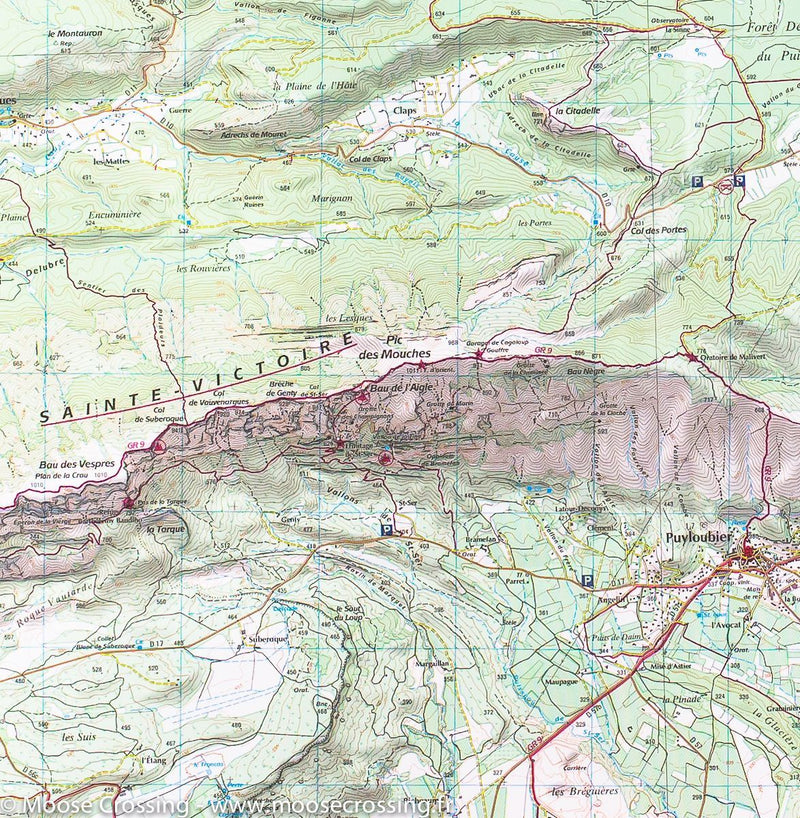 Carte TOP 25 n° 3244 ET  Montagne Sainte Victoire, Aix en Provence, G