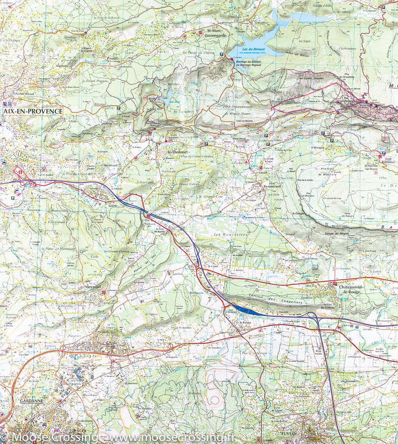 Carte TOP 25 n° 3244 ET  Montagne Sainte Victoire, Aix en Provence, G