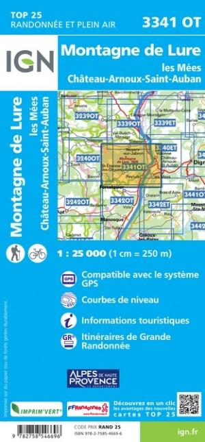 Carte Top 25 N 3341 Ot Montagne De Lure Les Mees Chateau Arnoux S La Compagnie Des Cartes Le Voyage Et La Randonnee