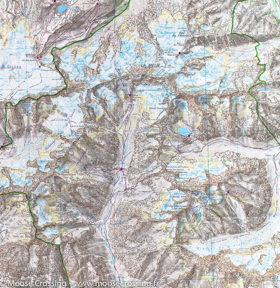 Carte Top 25 N 3436 Et Meije Mont Pelvoux Parc National Des Ecrin La Compagnie Des Cartes Le Voyage Et La Randonnee