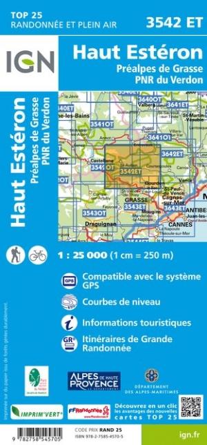 Carte Top 25 N 3542 Et Haut Esteron Et Prealpes De Grasse Pnr Du V La Compagnie Des Cartes Le Voyage Et La Randonnee