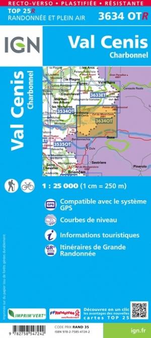 Carte Top 25 N 3634 Otr Resistante Val Cenis Charbonnel Alpes La Compagnie Des Cartes Le Voyage Et La Randonnee