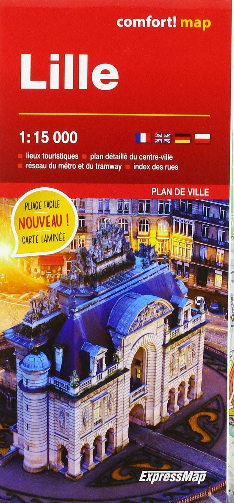 Laminated city map - Lille | Express Map#N#– La Compagnie des Cartes ...