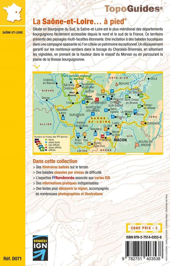 Topoguide de randonnée - Saône-et-Loire à pied | FFR guide de randonnée FFR - Fédération Française de Randonnée 