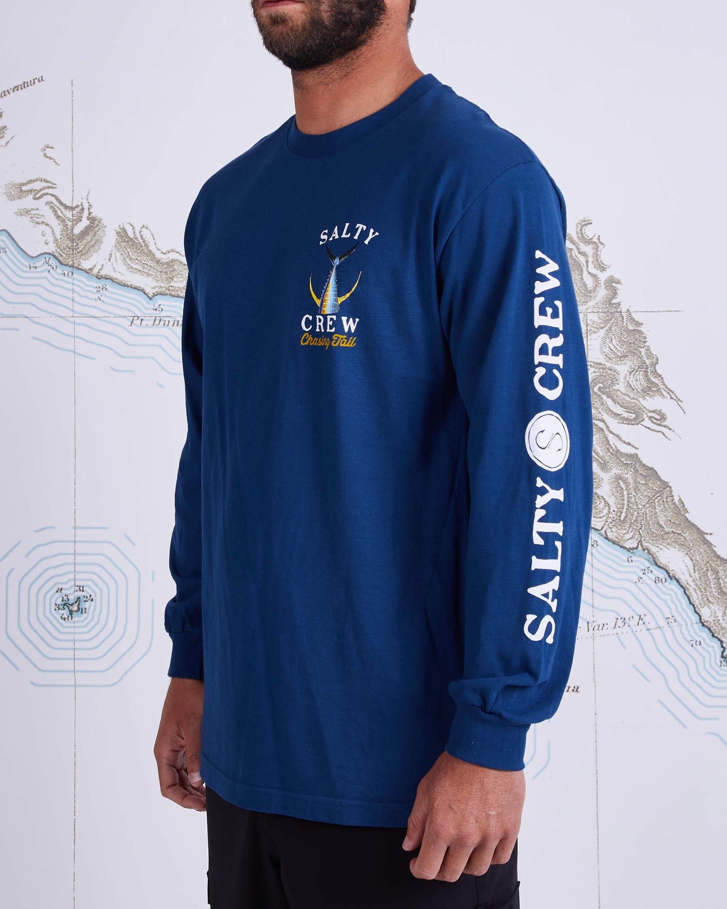 Salty crew Men's Long Sleeves TAILED L/S in Harbor Blue