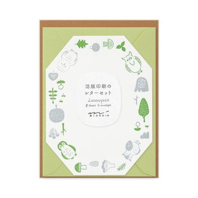 Midori Letterpress Letter Set - Cherry