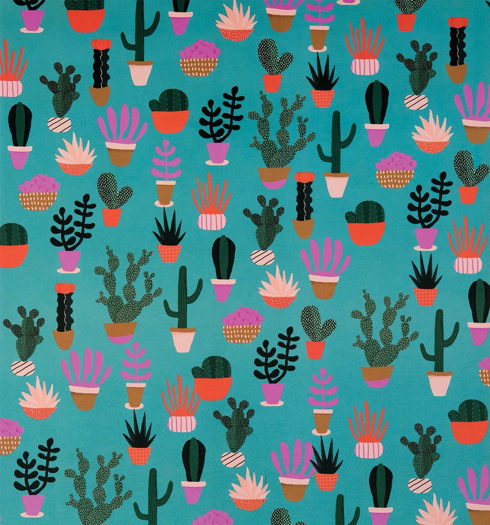Naomi Wilkinson Cactus Wrap Single Sheet by Lagom Design