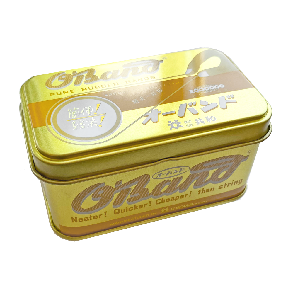 O'Band Gold Tin Mixed Color #16 Rubber Bands by Kyowa