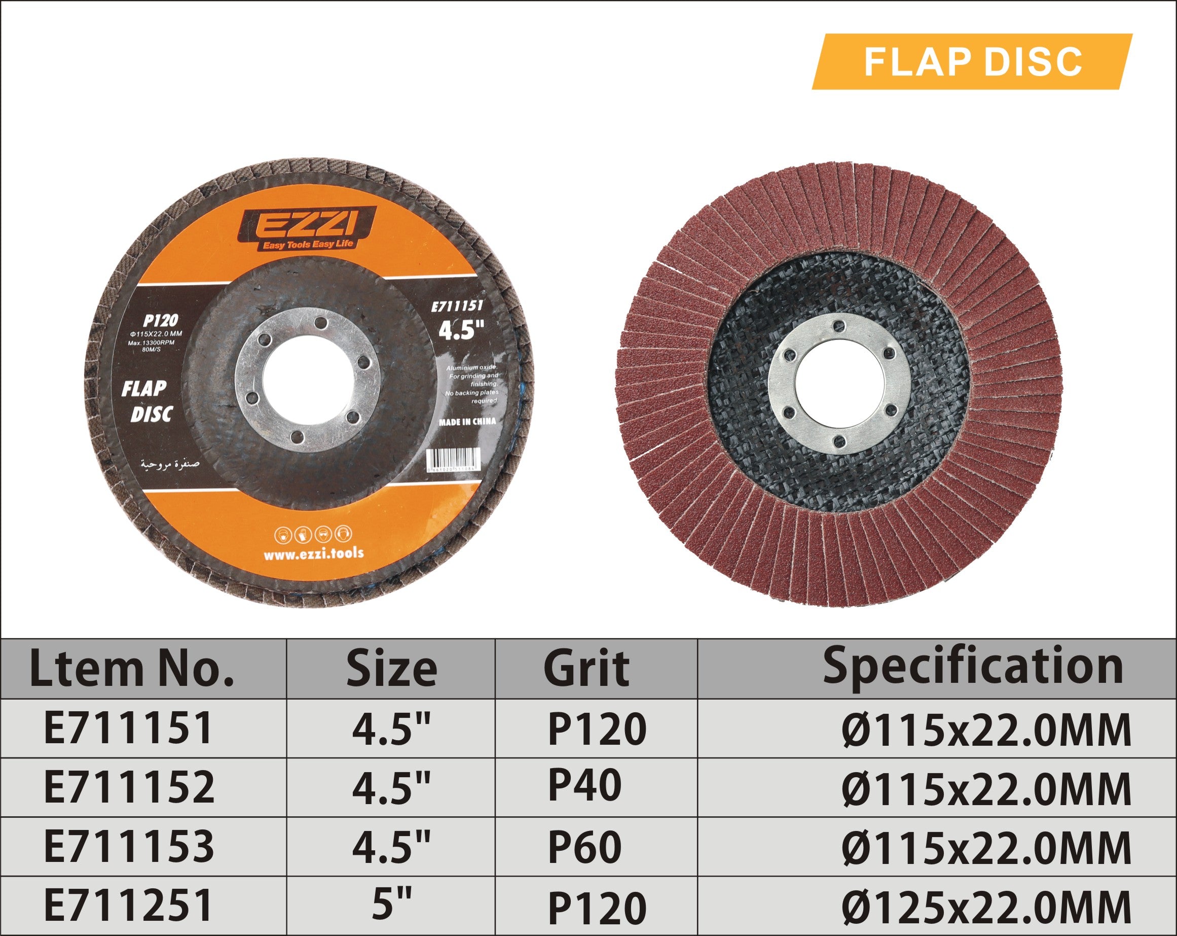 grinding disc sizes