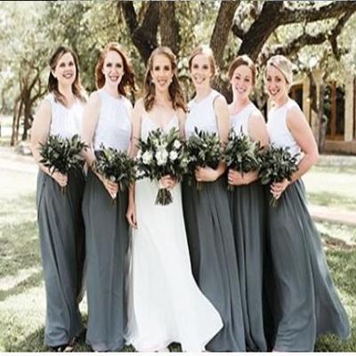 grey chiffon bridesmaid dresses
