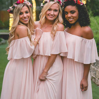 cheap baby pink bridesmaid dresses
