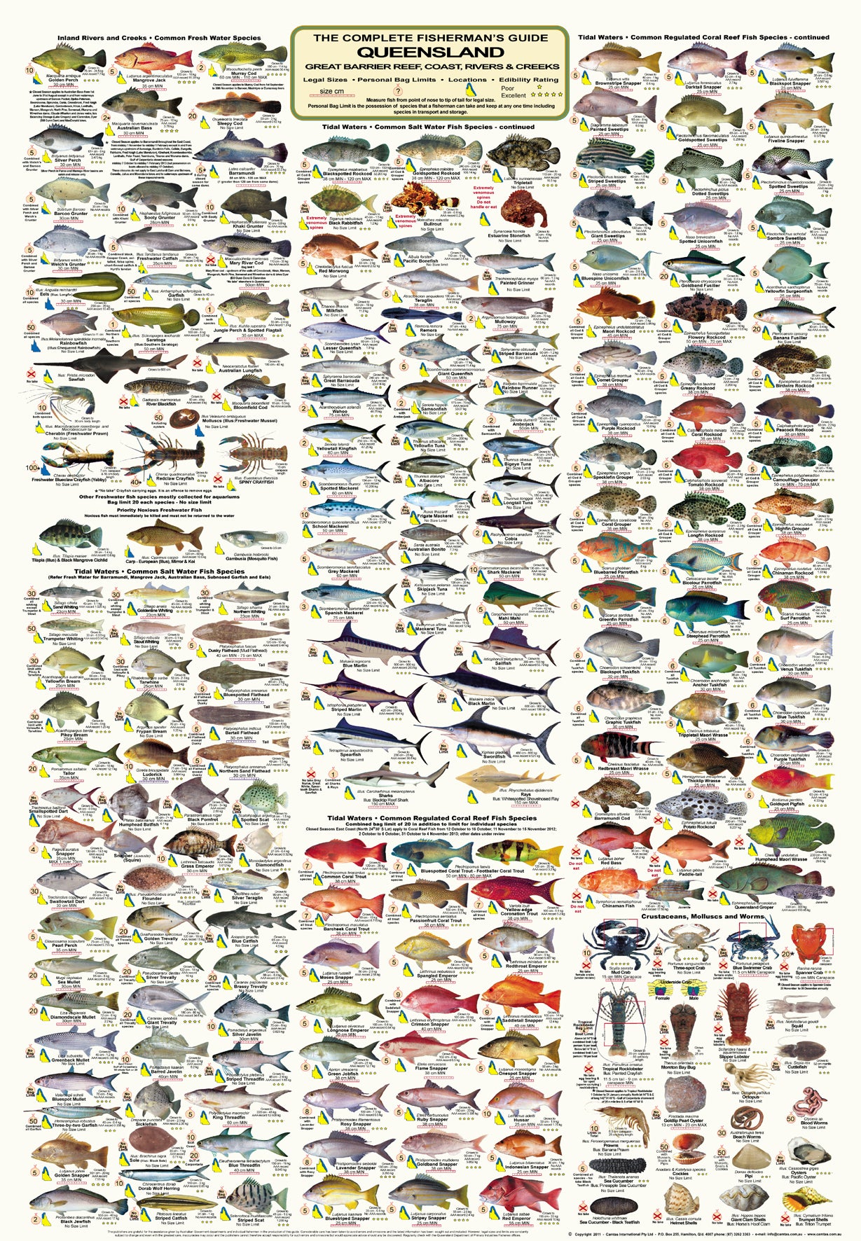 QLD Boating, Fishing, Camtas Marine Safety Chart - SWAIN REEFS EAST ...