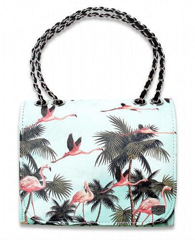 LIQUORBRAND "Miami" Flamingo Print Handbag
