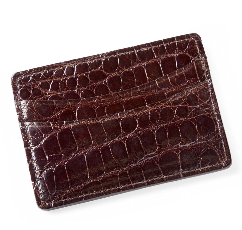 mens alligator card holder with clip