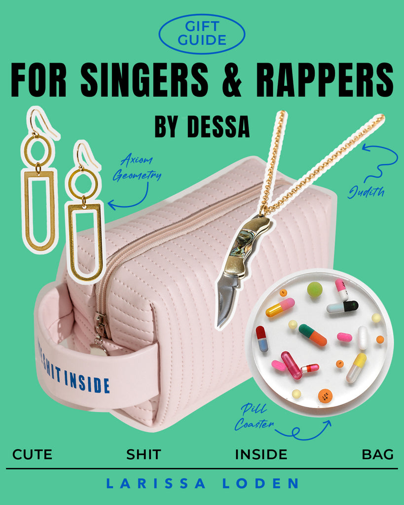 Dessa's Cute Shit Inside Bag Gift Guide for Singers and Rappers