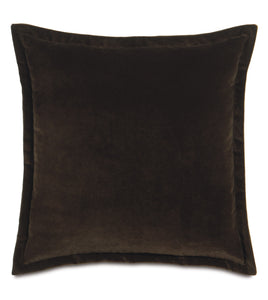 Dark Brown Velvet Throw Pillow Self Flange Rustic Lodge Collection