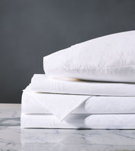 Vail White Luxury Fine Linen Pleated Percale Sheet Set