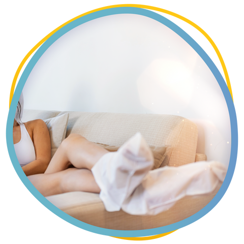 Woman relaxing wearing moisturising foot mask