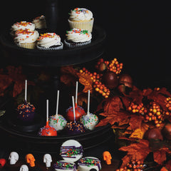 halloween dessert table arrangement, boo, spooky, scary, ghost